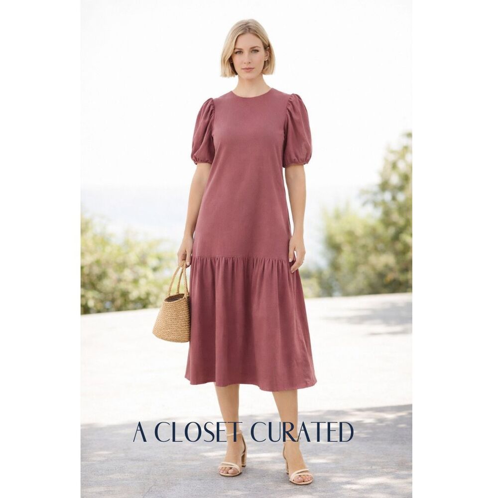 Casey Marks Eugenie Midi Dress Corduroy Medium Pink NEW